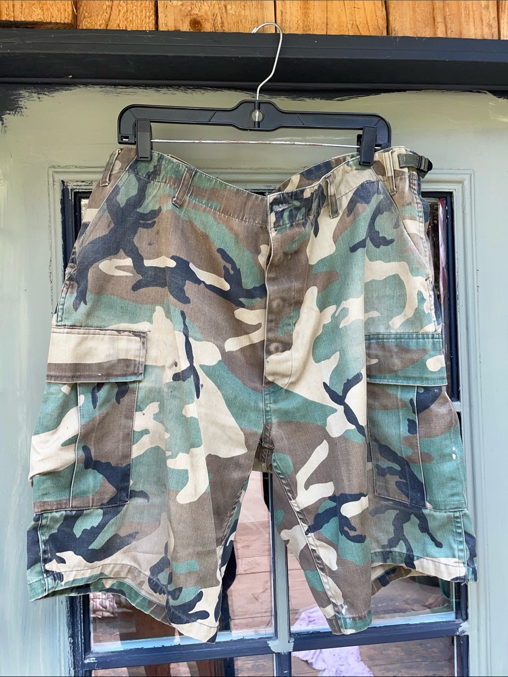 Men's Camouflage Cargo Shorts - Green Camo